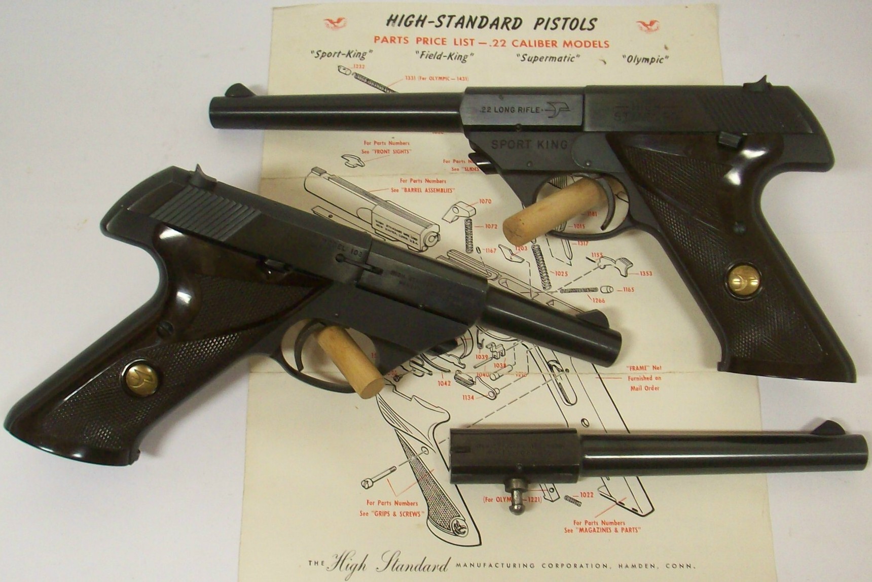 High Standard Sport King Model 103 Pistol Parts